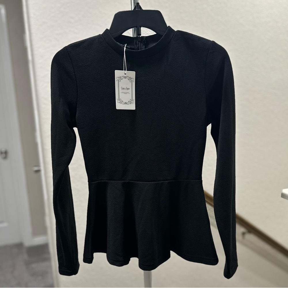Elegant Black Peplum Top